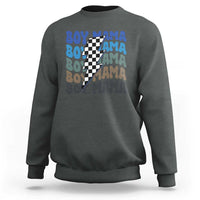 Funny Boy Mama Sweatshirt Mother's Day Checkered Lightning Bolt