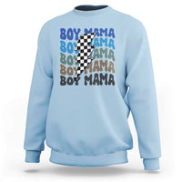 Funny Boy Mama Sweatshirt Mother's Day Checkered Lightning Bolt