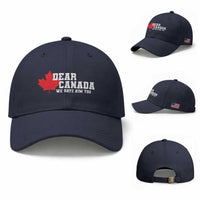 Funny Dear Canada We Hate Him Too Baseball Cap Vintage Maple Leaf