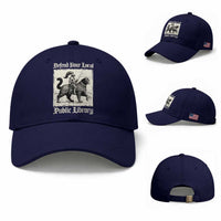 Defend Your Local Public Library Baseball Cap Knight Cat for Fantasy Book Lovers