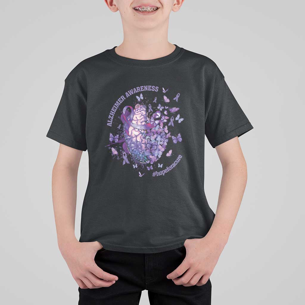 Alzheimer Supporter T Shirt For Kid Alzheimer Awareness Hope For A Cure Flower - Wonder Print Shop