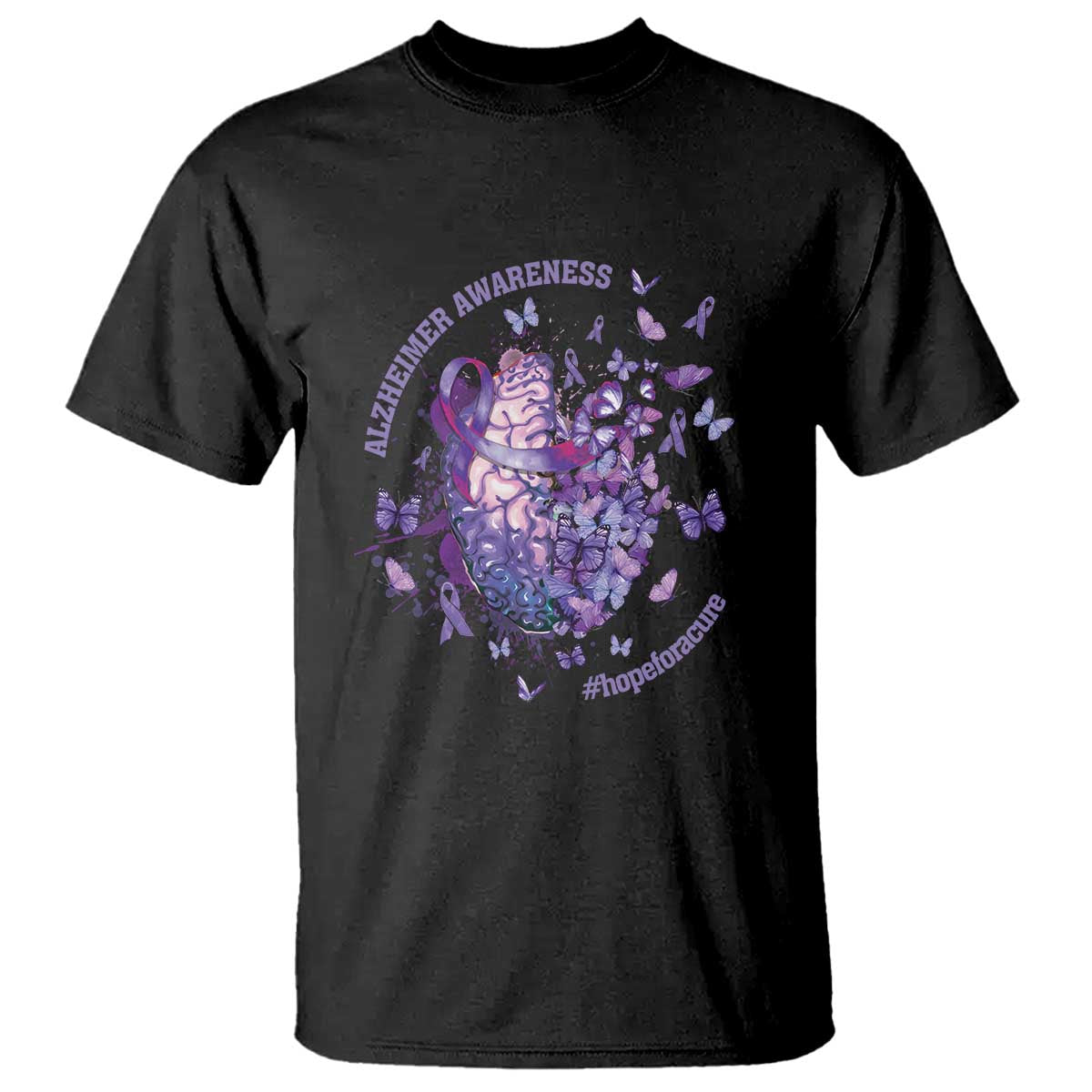 Alzheimer Supporter T Shirt Alzheimer Awareness Hope For A Cure Flower - Wonder Print Shop