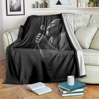 Bigfoot Blowing Dandelion Throw Blanket Funny Sasquatch Making A Wish