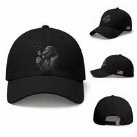 Bigfoot Blowing Dandelion Baseball Cap Funny Sasquatch Making A Wish