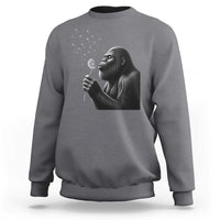 Bigfoot Blowing Dandelion Sweatshirt Funny Sasquatch Making A Wish