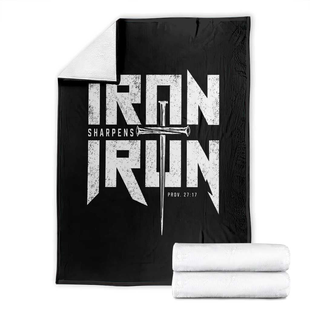 Iron Sharpens Iron Throw Blanket Christian Bible Scripture Gym Workout