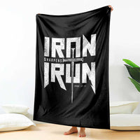 Iron Sharpens Iron Throw Blanket Christian Bible Scripture Gym Workout