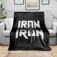 Iron Sharpens Iron Throw Blanket Christian Bible Scripture Gym Workout