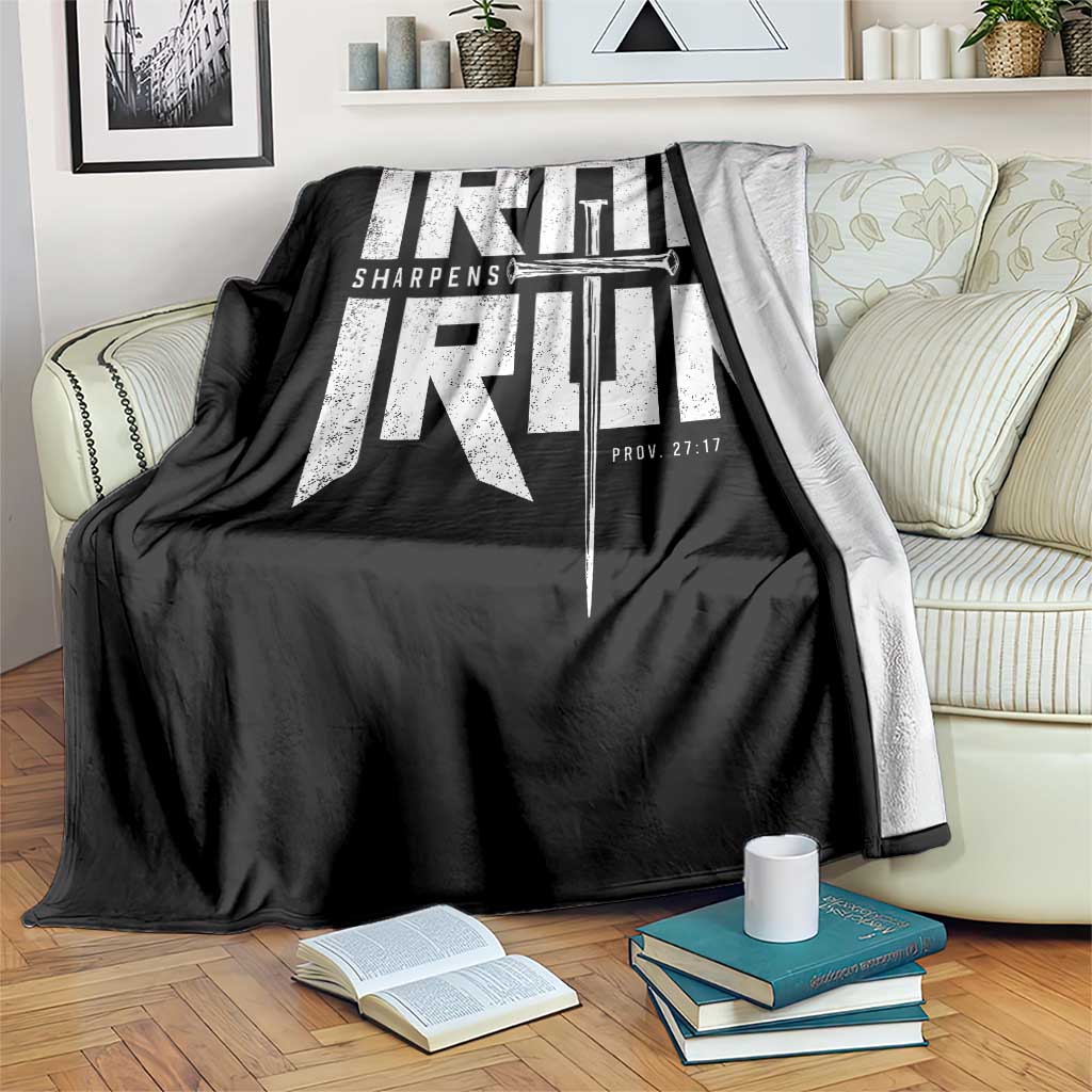 Iron Sharpens Iron Throw Blanket Christian Bible Scripture Gym Workout