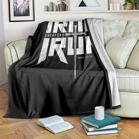Iron Sharpens Iron Throw Blanket Christian Bible Scripture Gym Workout