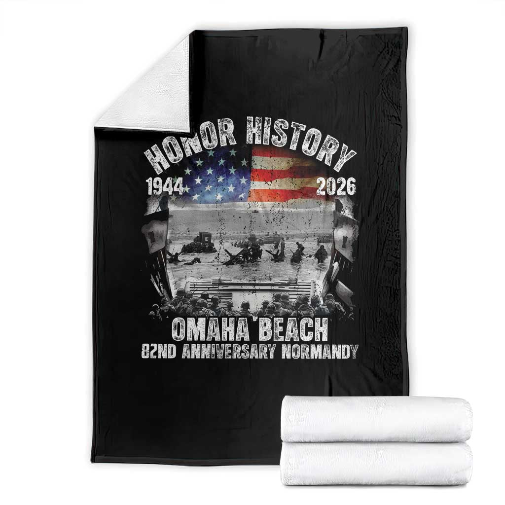 Omaha Beach D Day Throw Blanket 82nd Anniversary Honor History Normandy WWII