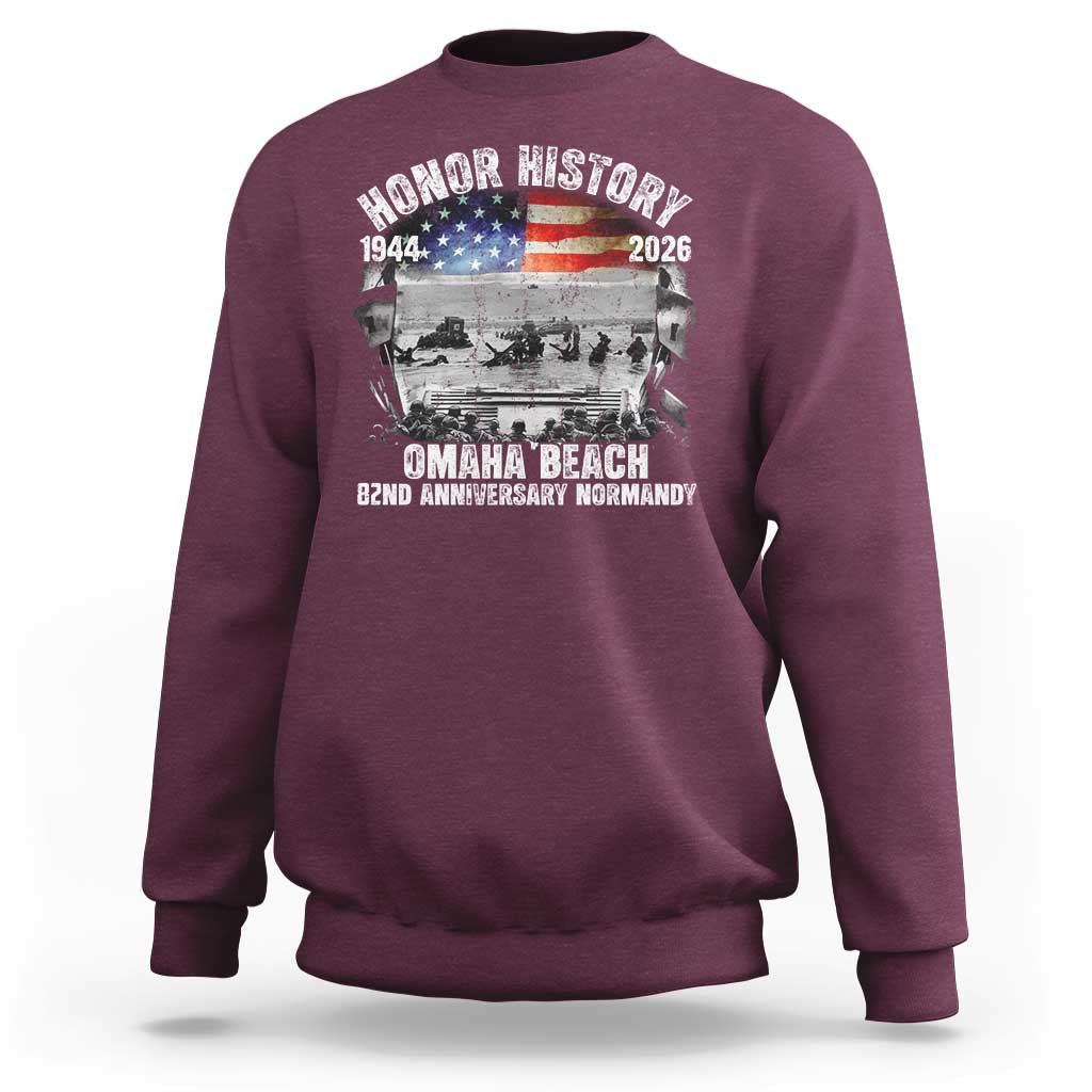 Omaha Beach D Day Sweatshirt 82nd Anniversary Honor History Normandy WWII