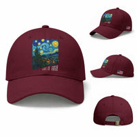 Let It Gogh Funny Vincent Van Gogh Baseball Cap Starry Night Design Art Lover