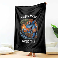 Funny Shark Guess What Week It Is Throw Blanket Shark Awareness Summer Vacation