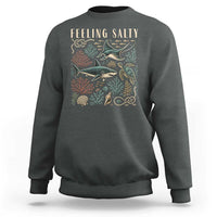 Feeling Salty Shark Lover Vintage Ocean Life Sweatshirt