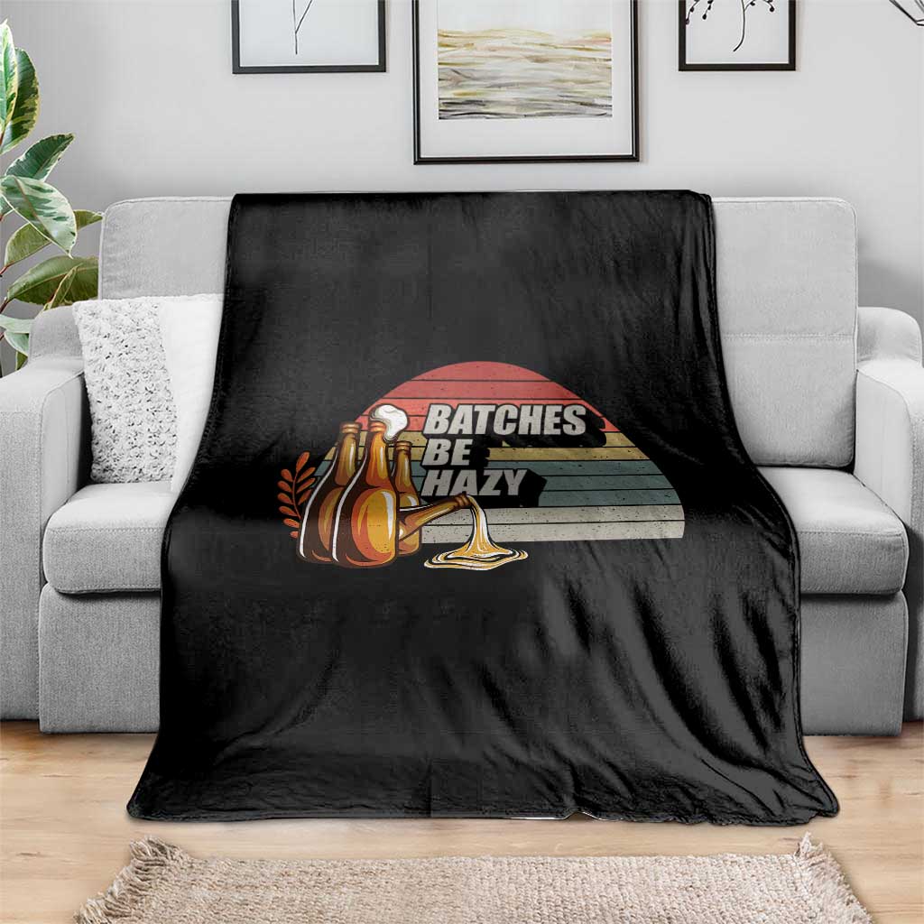 Funny Batches Be Hazy Throw Blanket Vintage Craft Beer Brewing - Wonder Print Shop