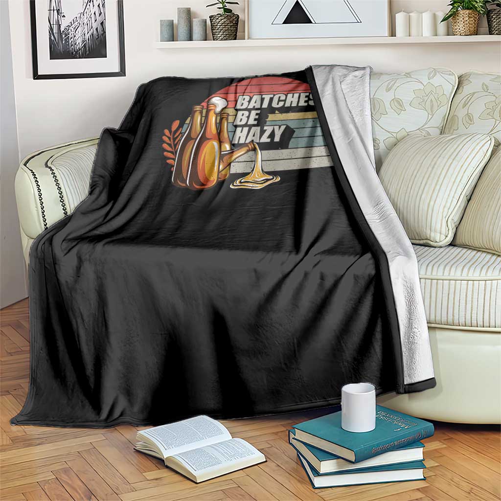 Funny Batches Be Hazy Throw Blanket Vintage Craft Beer Brewing - Wonder Print Shop