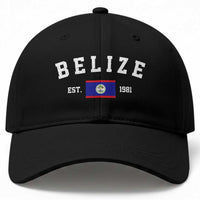 Belize Est 1981 Baseball Cap Vintage Belizean Flag Independence Day