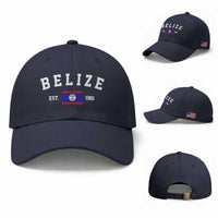 Belize Est 1981 Baseball Cap Vintage Belizean Flag Independence Day