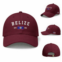 Belize Est 1981 Baseball Cap Vintage Belizean Flag Independence Day