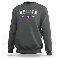 Belize Est 1981 Sweatshirt Vintage Belizean Flag Independence Day