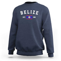 Belize Est 1981 Sweatshirt Vintage Belizean Flag Independence Day
