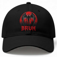 Funny Bruh Mothman Baseball Cap Cryptozoology Cryptid Humor Weirdcore Horror Moon