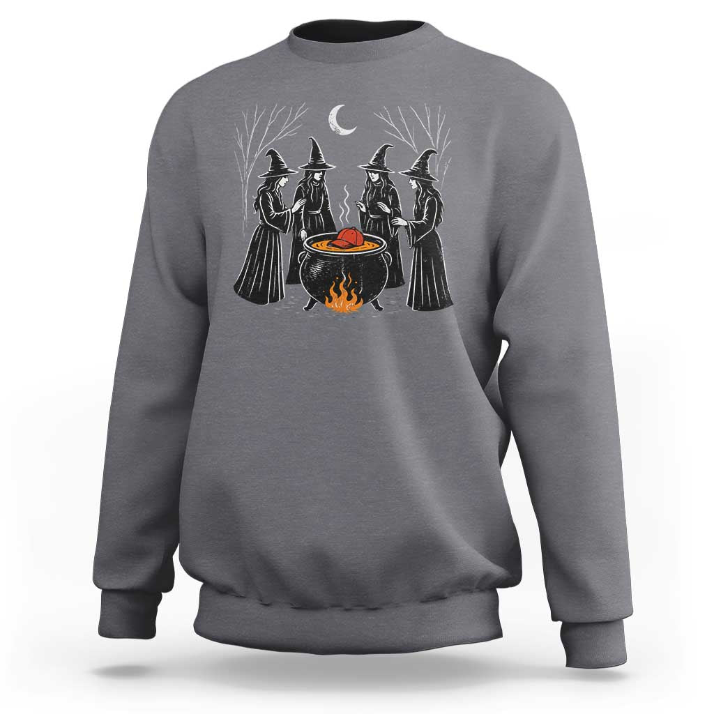 Funny Halloween Witch Spooky Season Orange Cauldron Sweatshirt - Wonder Print Shop