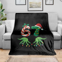 Funny Six Seven Christmas 67 Meme Gen Alpha Slang Elf Hands Throw Blanket - Wonder Print Shop