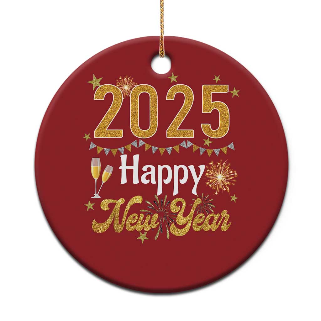 Happy New Year 2025 Christmas Ornament New Year's Eve Party Family Matching - Wonder Print Shop