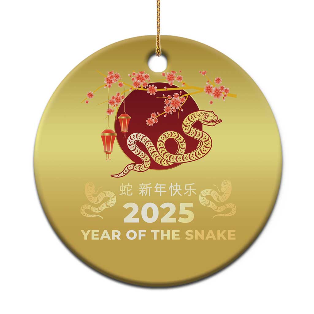 Chinese Lunar New Year 2025 Year Of The Snake Christmas Ornament Cherry Blossom - Wonder Print Shop