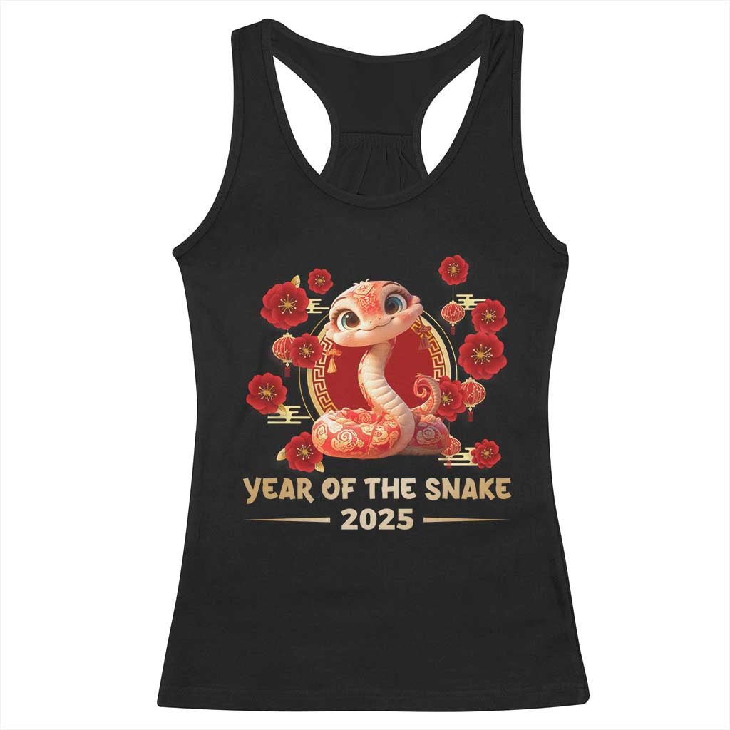 Happy Chinese New Year 2025 Racerback Tank Top Year Of The Snake Flowers