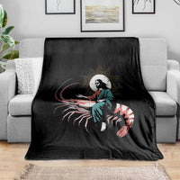 Funny Christian Prawn Throw Blanket Retro Jesus Riding A Shrimp Meme - Wonder Print Shop