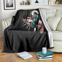 Funny Christian Prawn Throw Blanket Retro Jesus Riding A Shrimp Meme - Wonder Print Shop