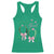 Funny St Patrick's Day Coquette Racerback Tank Top Lucky Girl Horseshoe Pink Bow