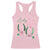 Funny St Patrick's Day Coquette Racerback Tank Top Lucky Girl Horseshoe Pink Bow