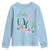 Funny St Patrick's Day Coquette Youth Sweatshirt Lucky Girl Horseshoe Pink Bow