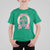 Funny St Patrick's Day Cowgirl Coquette T Shirt For Kid Howdy Go Lucky Pink Horseshoe