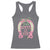 Funny St Patrick's Day Cowgirl Coquette Racerback Tank Top Howdy Go Lucky Pink Horseshoe