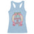 Funny St Patrick's Day Cowgirl Coquette Racerback Tank Top Howdy Go Lucky Pink Horseshoe