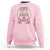 Funny St Patrick's Day Cowgirl Coquette Sweatshirt Howdy Go Lucky Pink Horseshoe