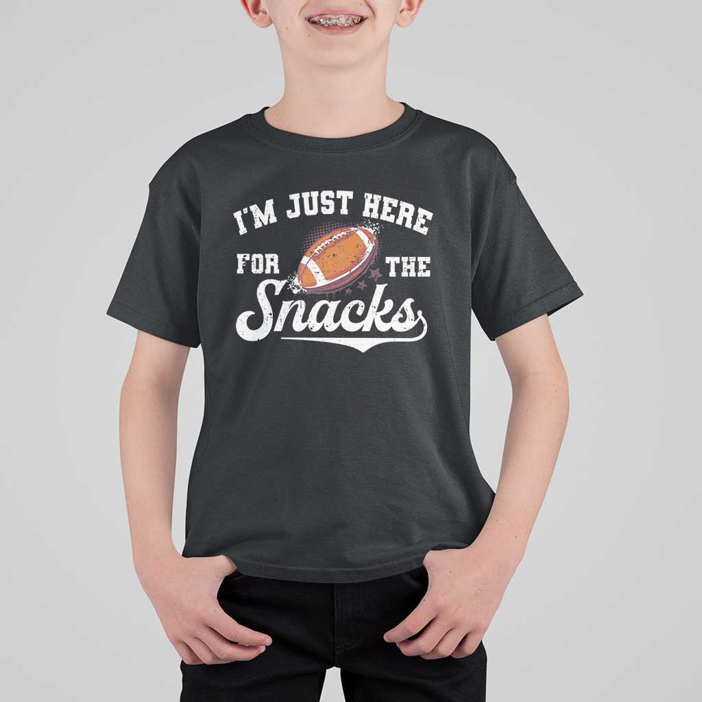 Funny American Football I'm Just Here For The Snacks T Shirt For Kid Vintage Star