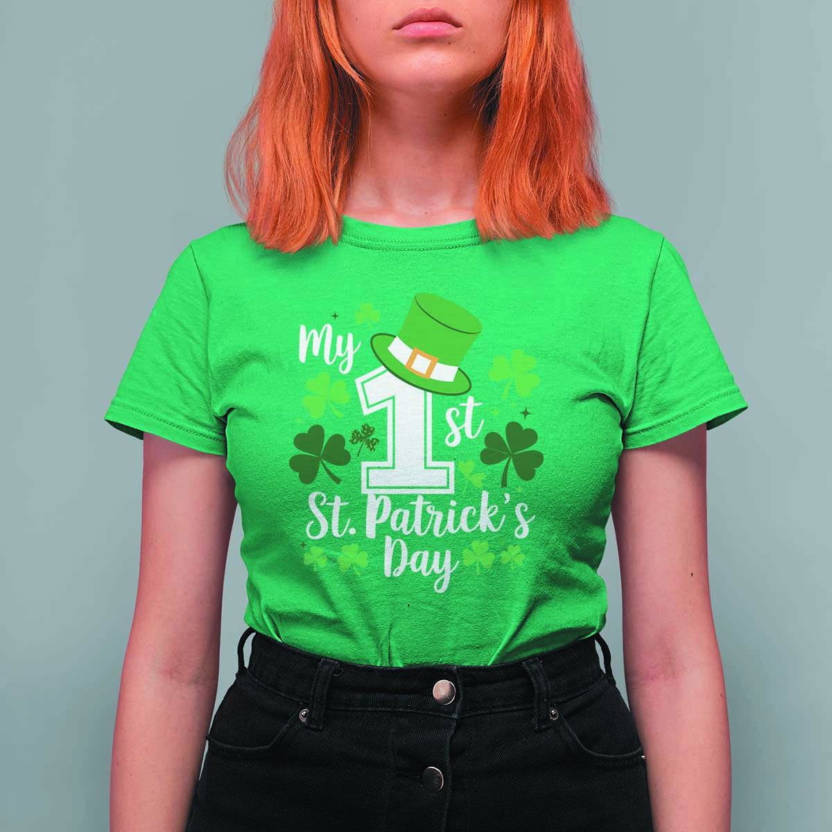 Funny My 1st St Patrick's Day T Shirt For Women Shamrock