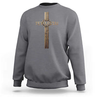 Christian Easter Resurrection Day Tetelestai Religious Cross Sweatshirt