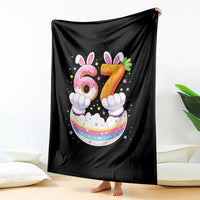 Funny Easter Day Bunny 67 Six Seven Meme Throw Blanket