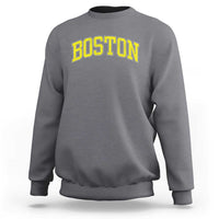 Retro Yellow Boston Massachusetts MA Vintage Throwback Running Sweatshirt