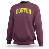 Retro Yellow Boston Massachusetts MA Vintage Throwback Running Sweatshirt