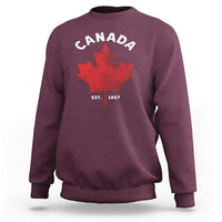 Funny Proud Canadian Canada EST 1867 Sweatshirt Vintage Maple Leaf - Wonder Print Shop