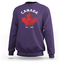 Funny Proud Canadian Canada EST 1867 Sweatshirt Vintage Maple Leaf - Wonder Print Shop