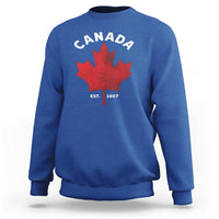 Funny Proud Canadian Canada EST 1867 Sweatshirt Vintage Maple Leaf - Wonder Print Shop